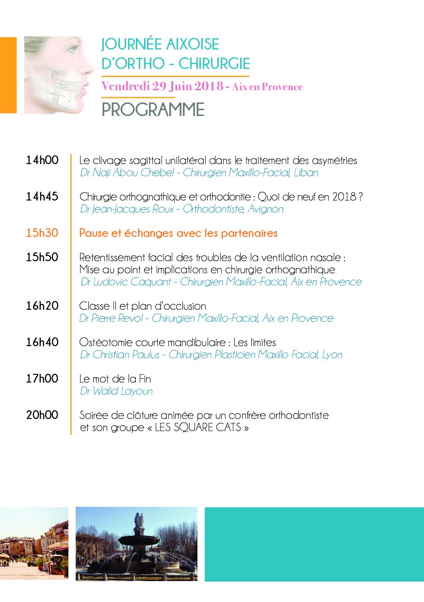 programme de l'événement ortho-chirurgie aixoise